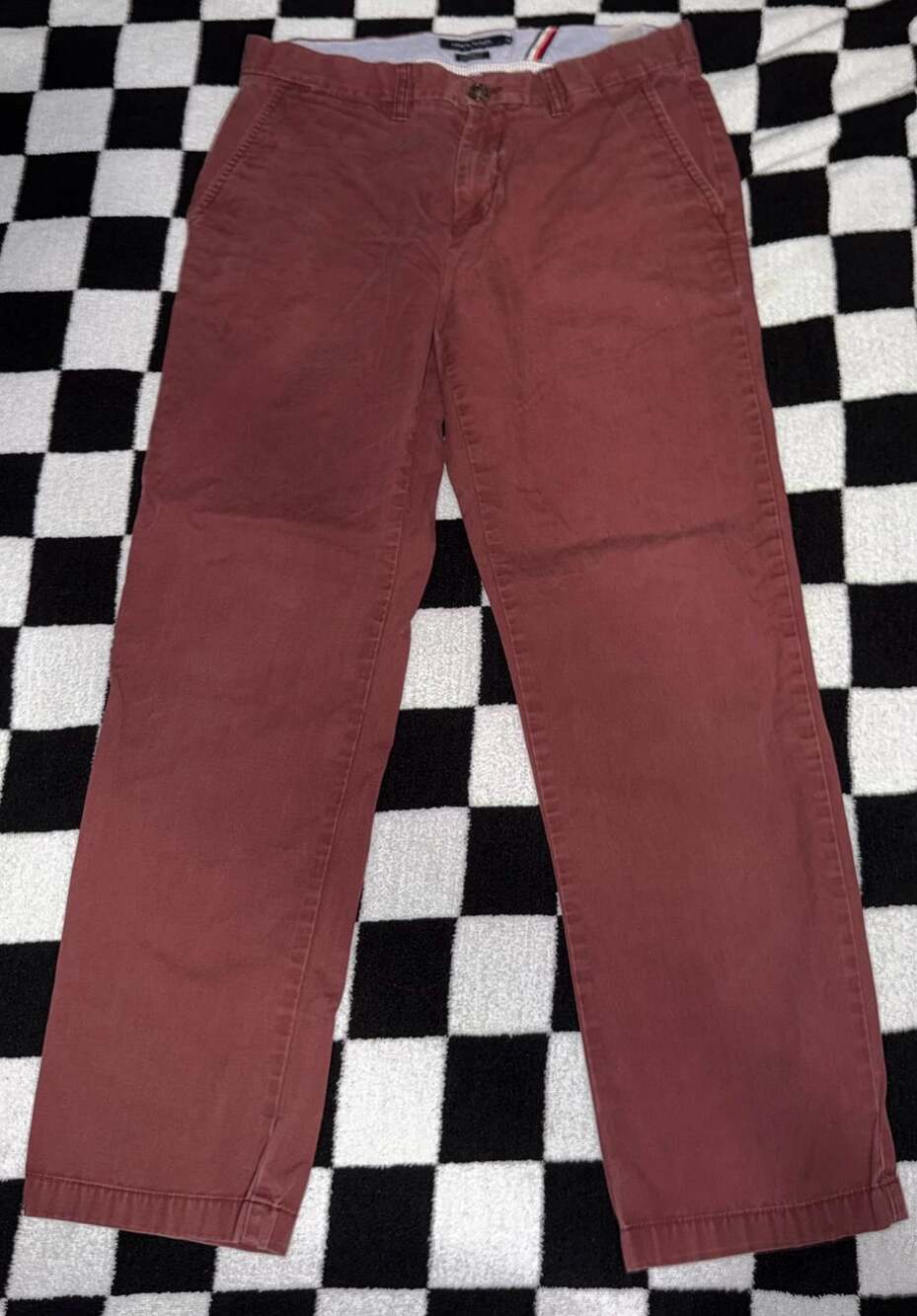 Tommy Hilfiger Custom Fit Burgundy Chino Pants 32x30
